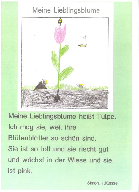 Lieblingsblume von Simon - Klasse 1b